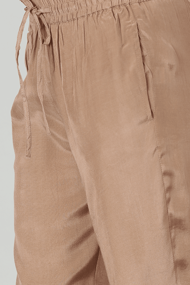 Beige Embellished Palazzo