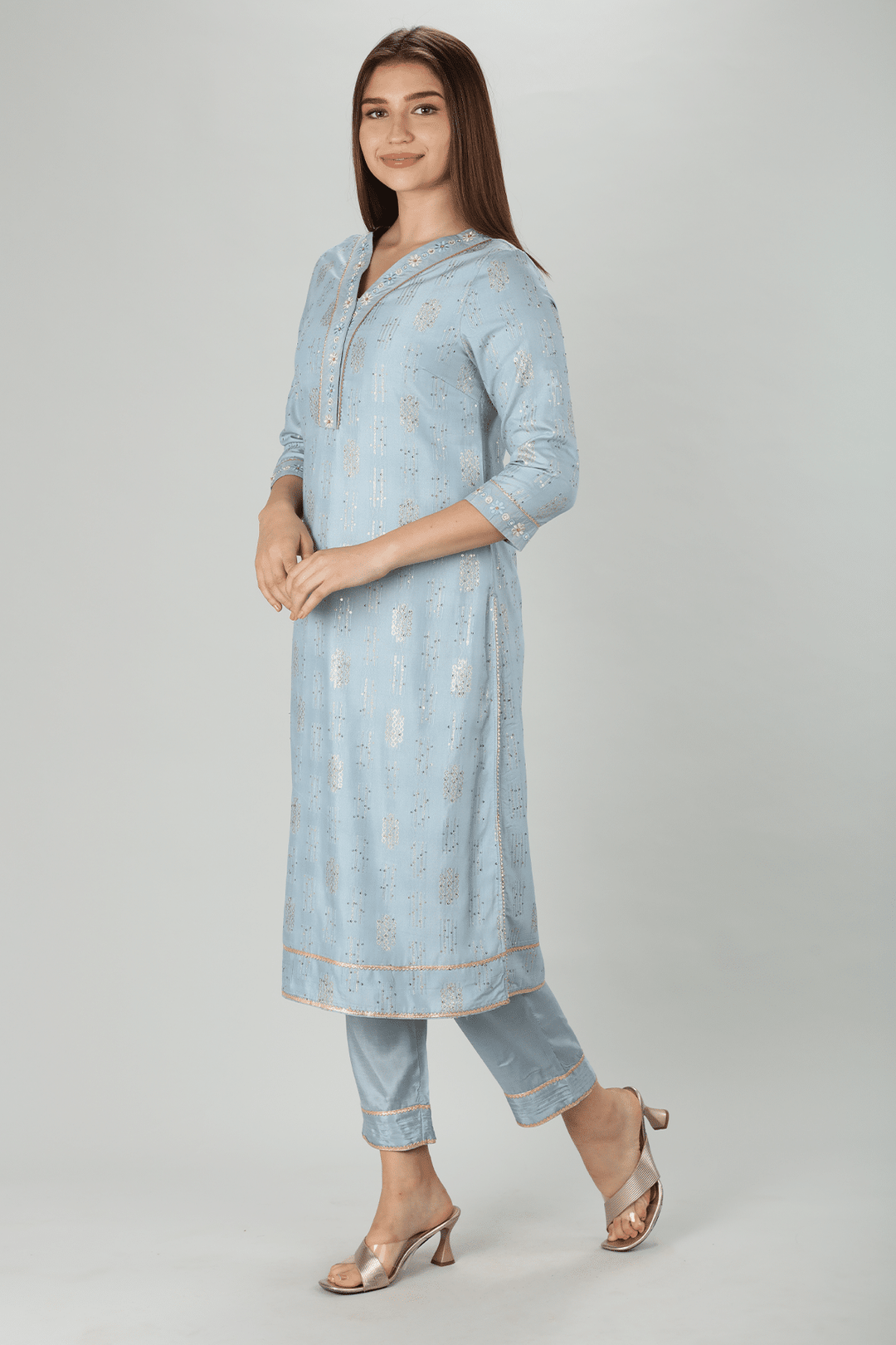 Radiant Blue Embellished Kurti