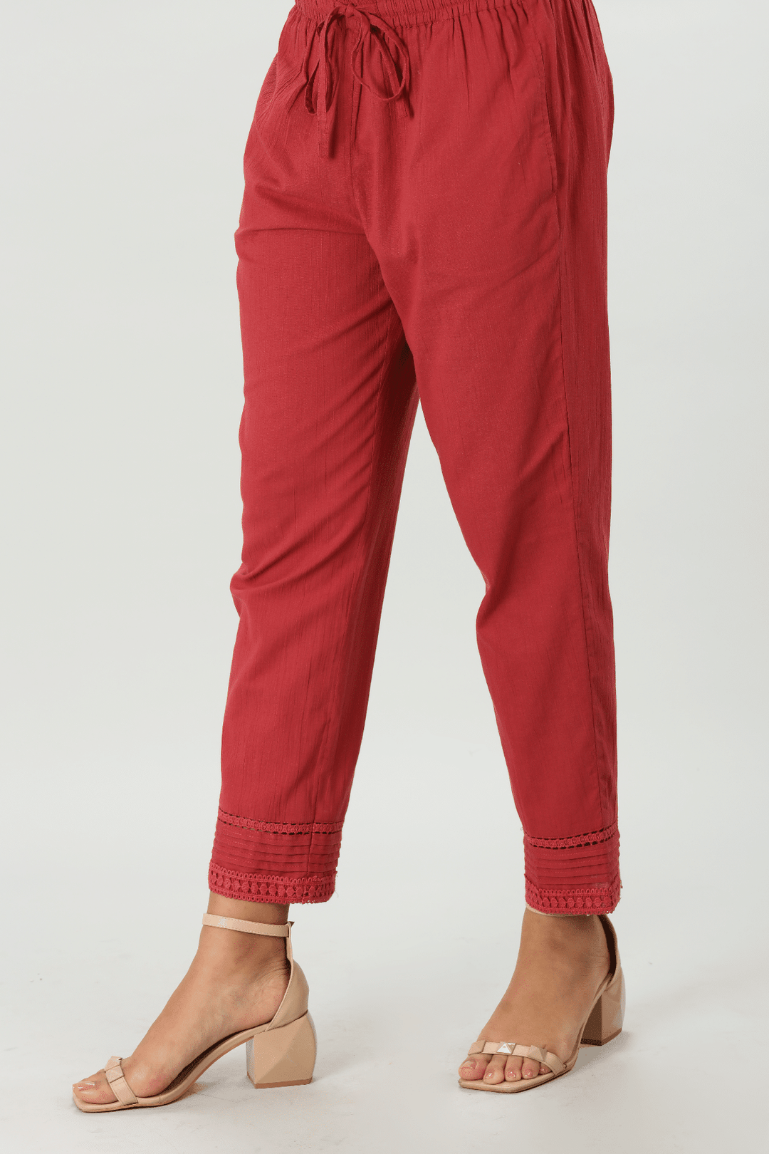 Brick Red Crepe Palazzo