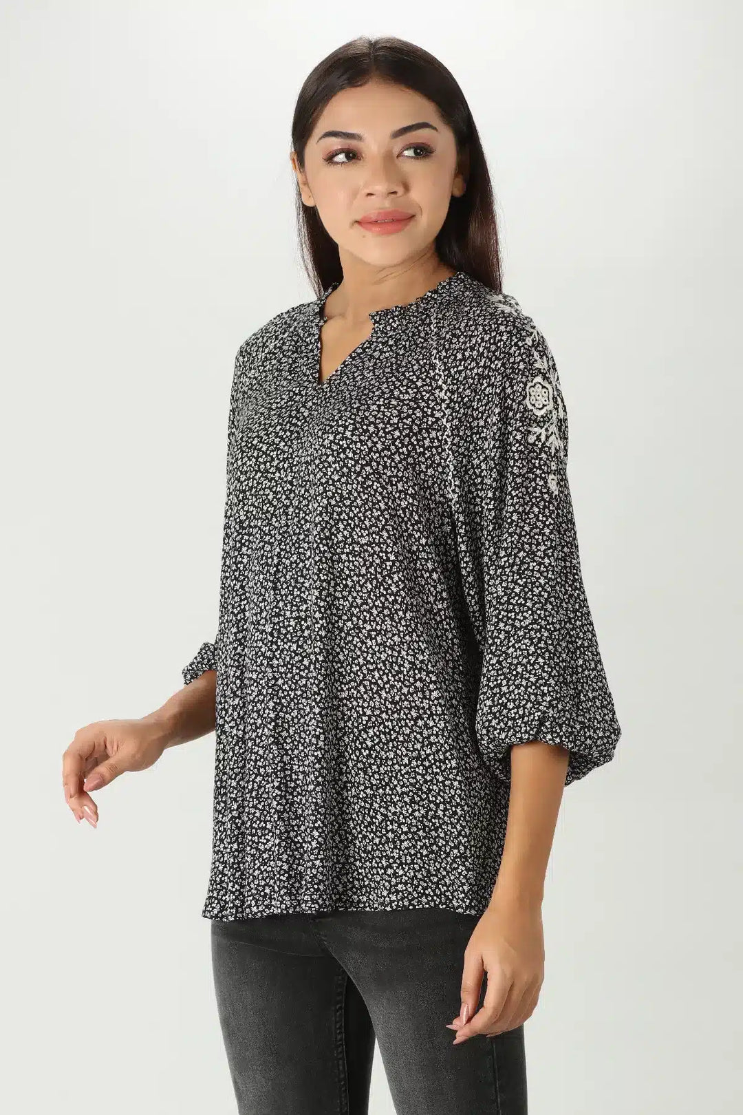 Embroidered Rayon Top