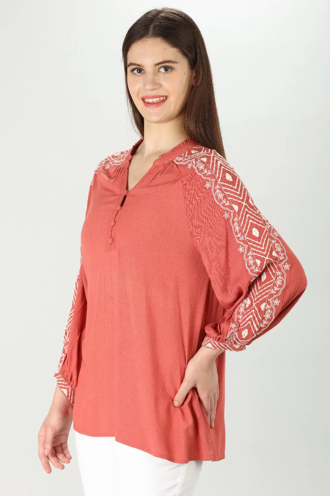 Rayon Mandarin Top