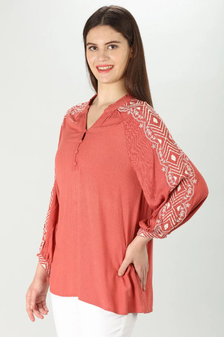 Rayon Mandarin Top