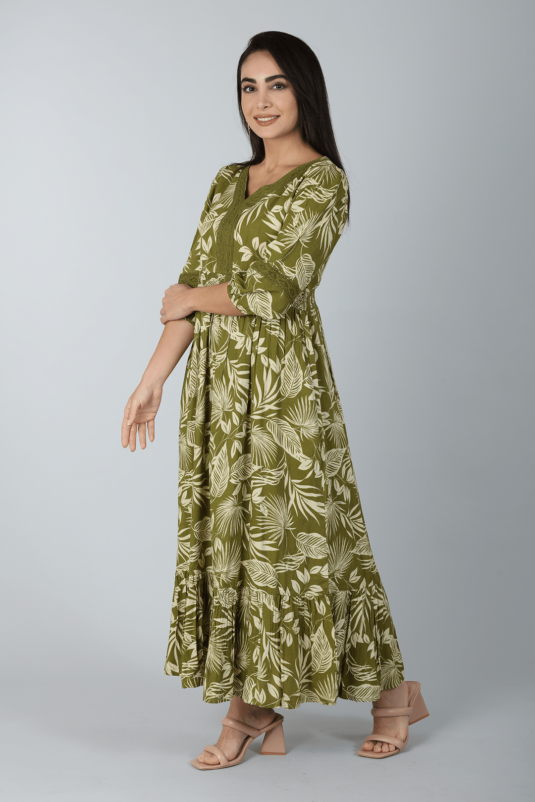 Laurel Green V-Neck Dress