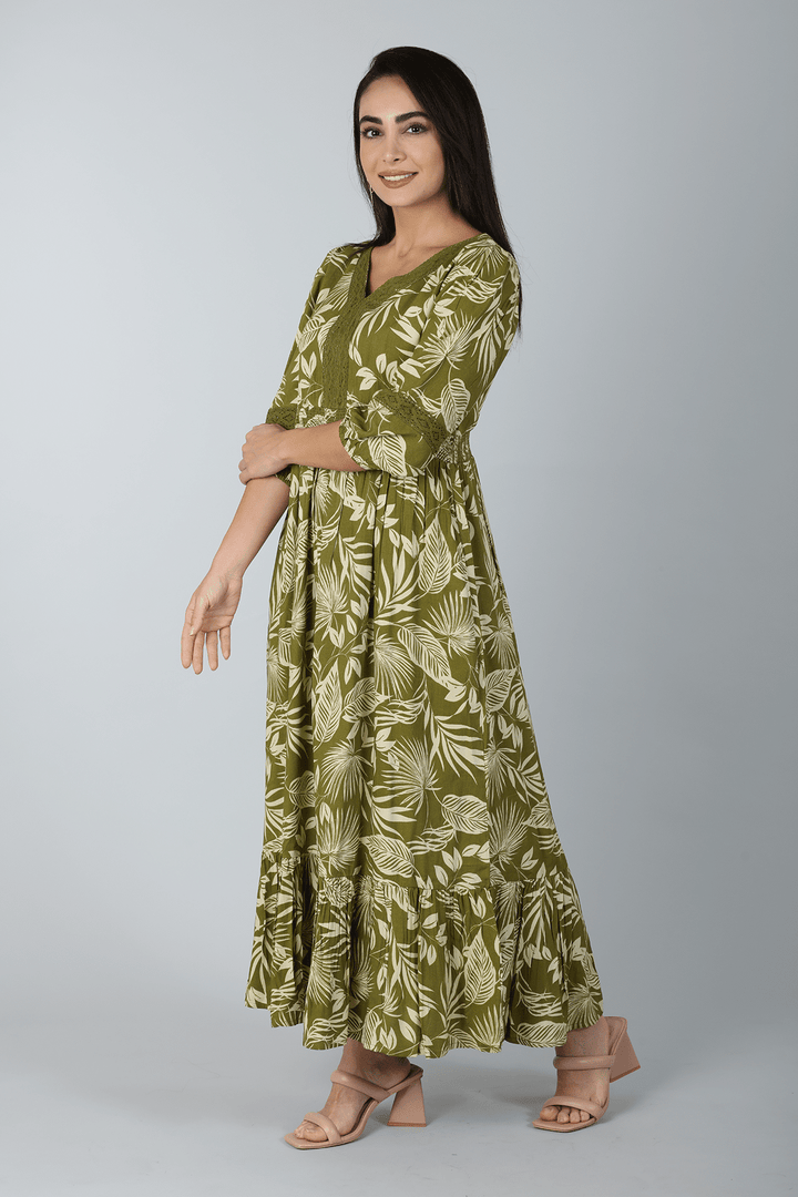 Laurel Green V-Neck Dress