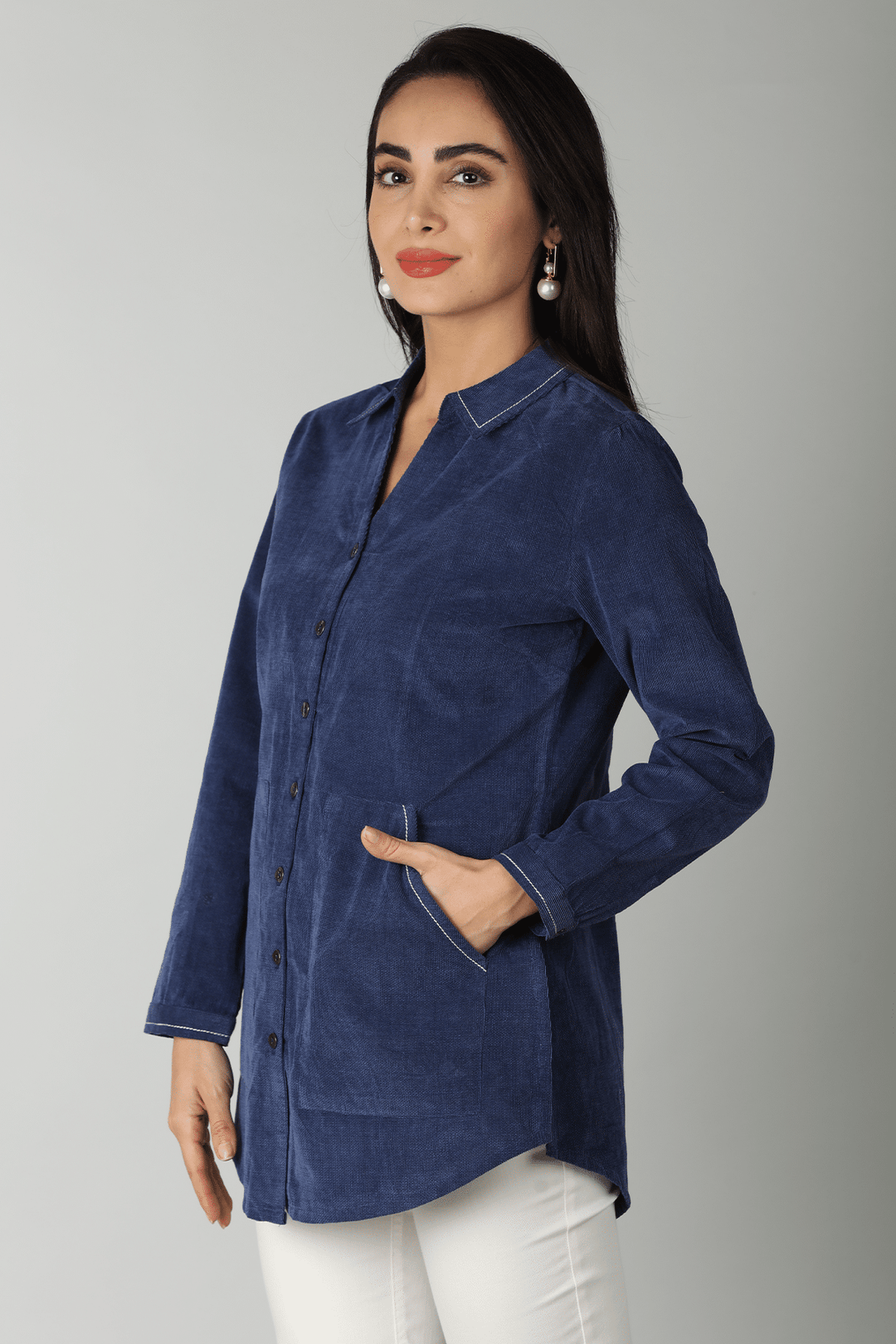 Navy Corduroy Shirt