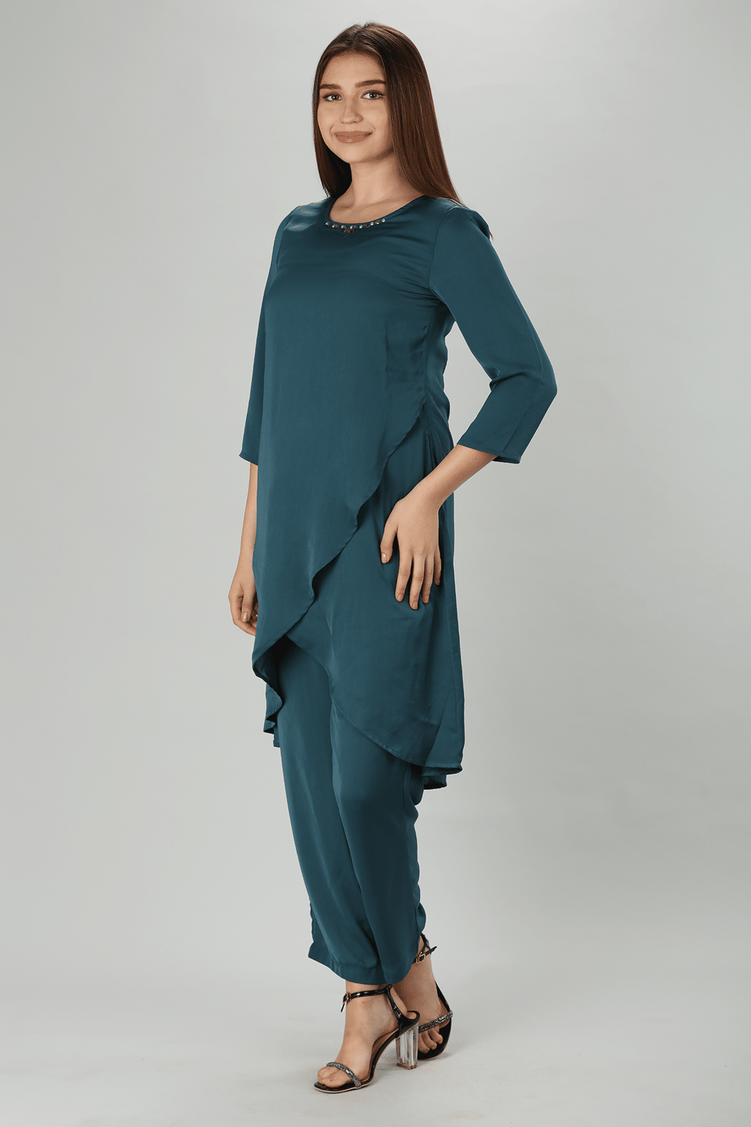 Solid Teal Kurti