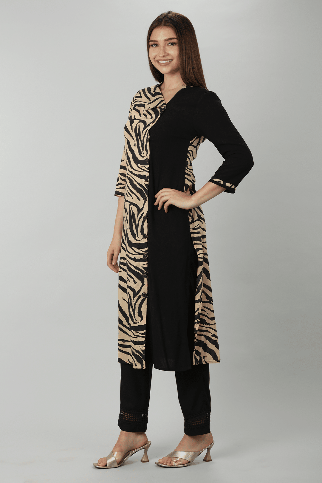 Beige Blended Kurti