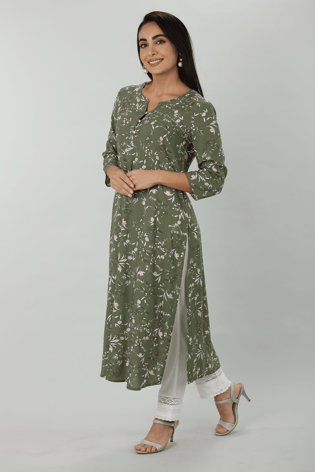 Green Bliss Rayon Kurti