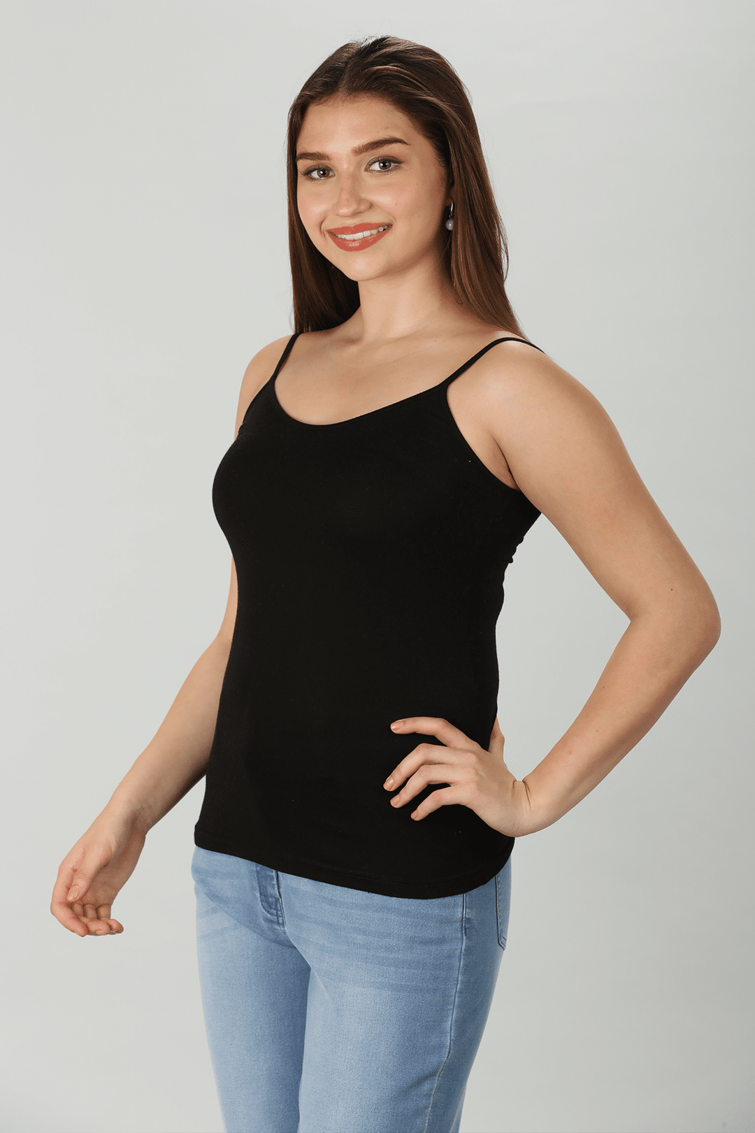Black Solid Camisoles