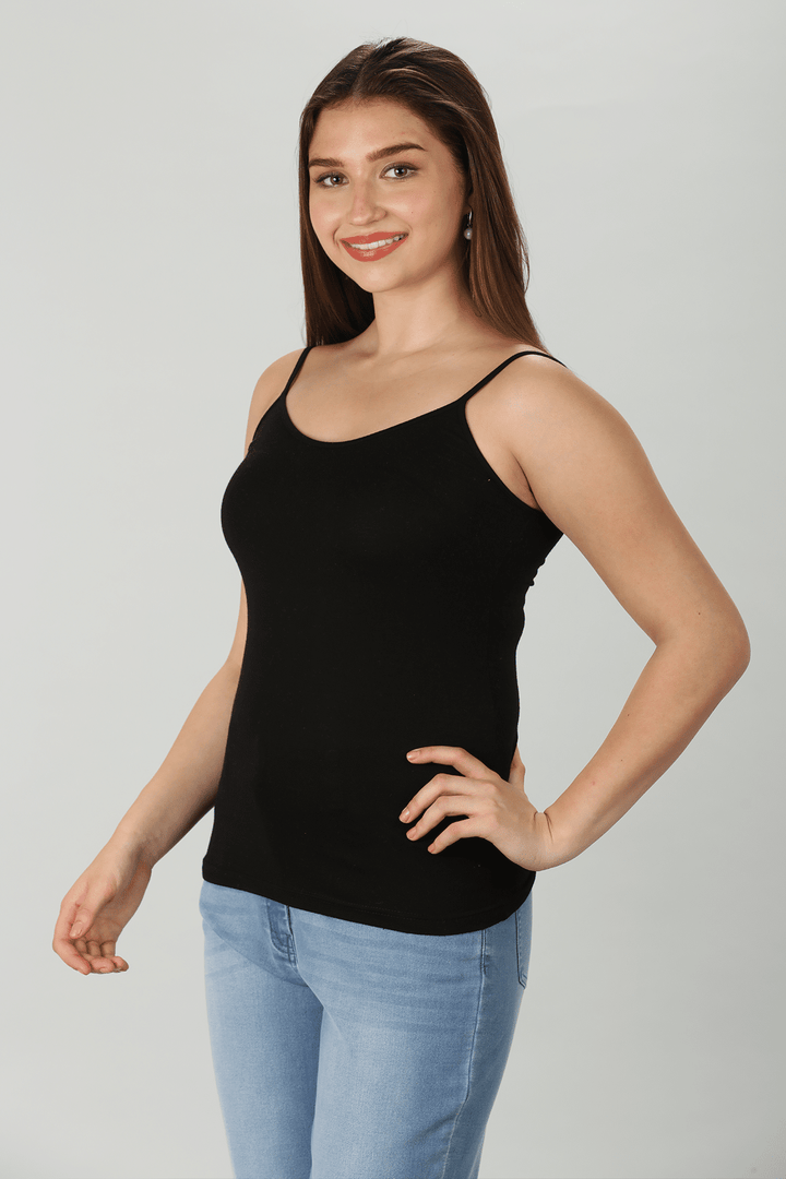Black Solid Camisoles