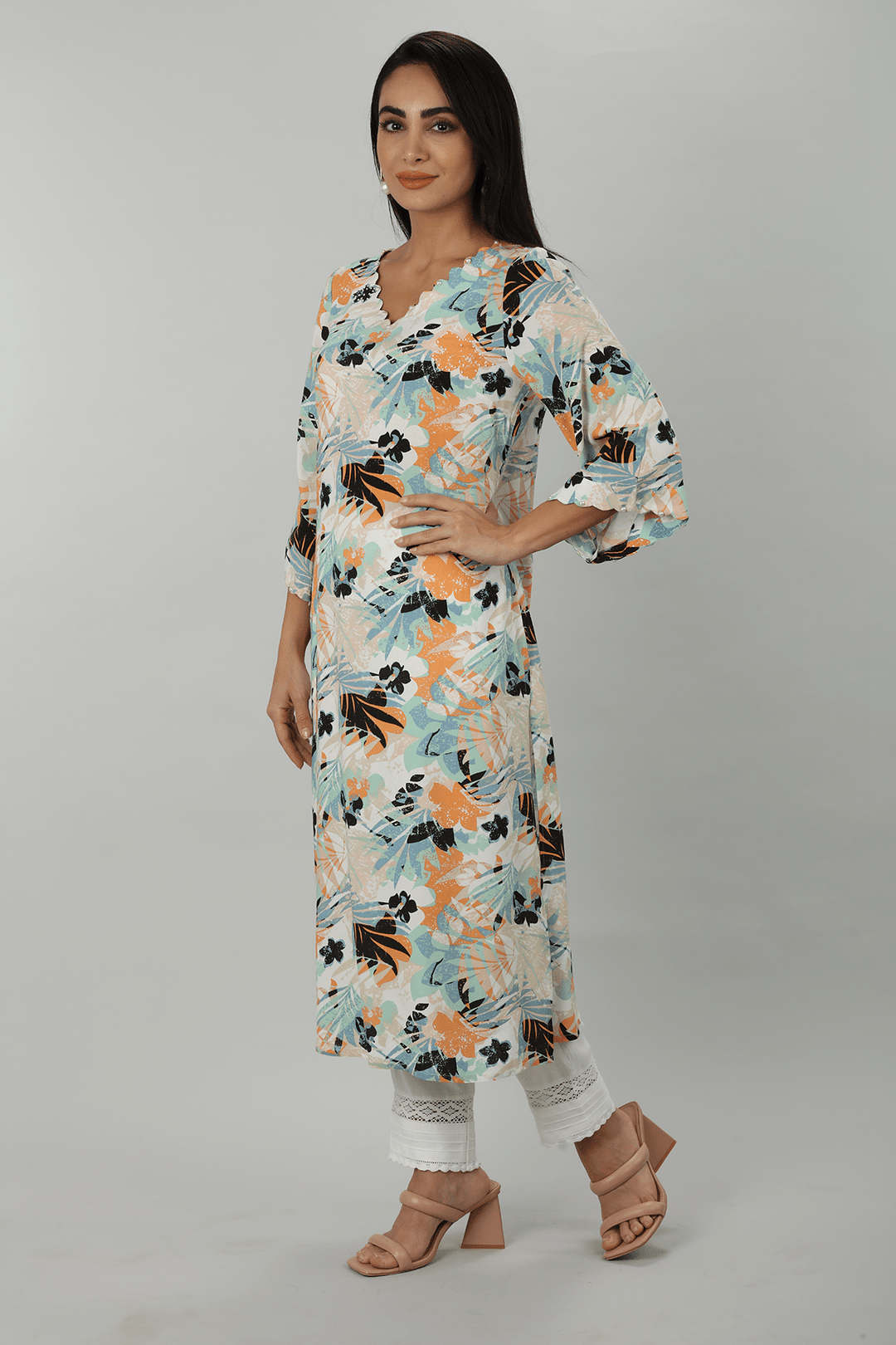 Blue Print Rayon Kurti
