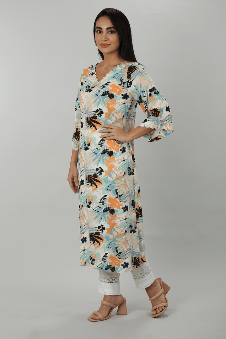 Blue Print Rayon Kurti