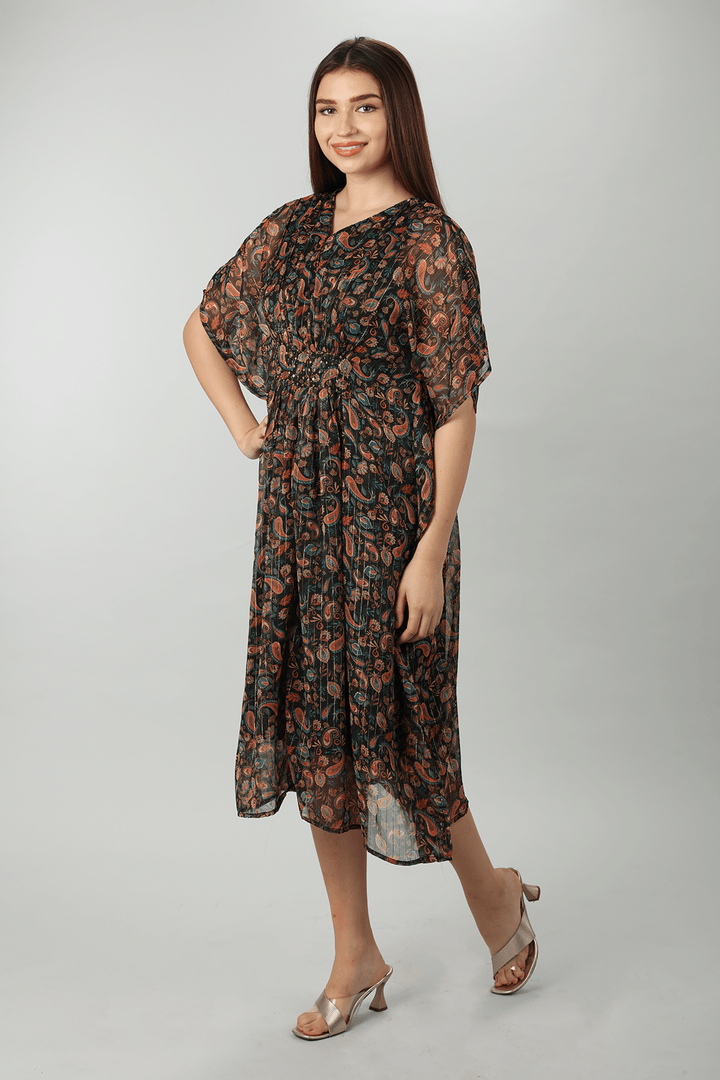 Brown Printed Kaftan