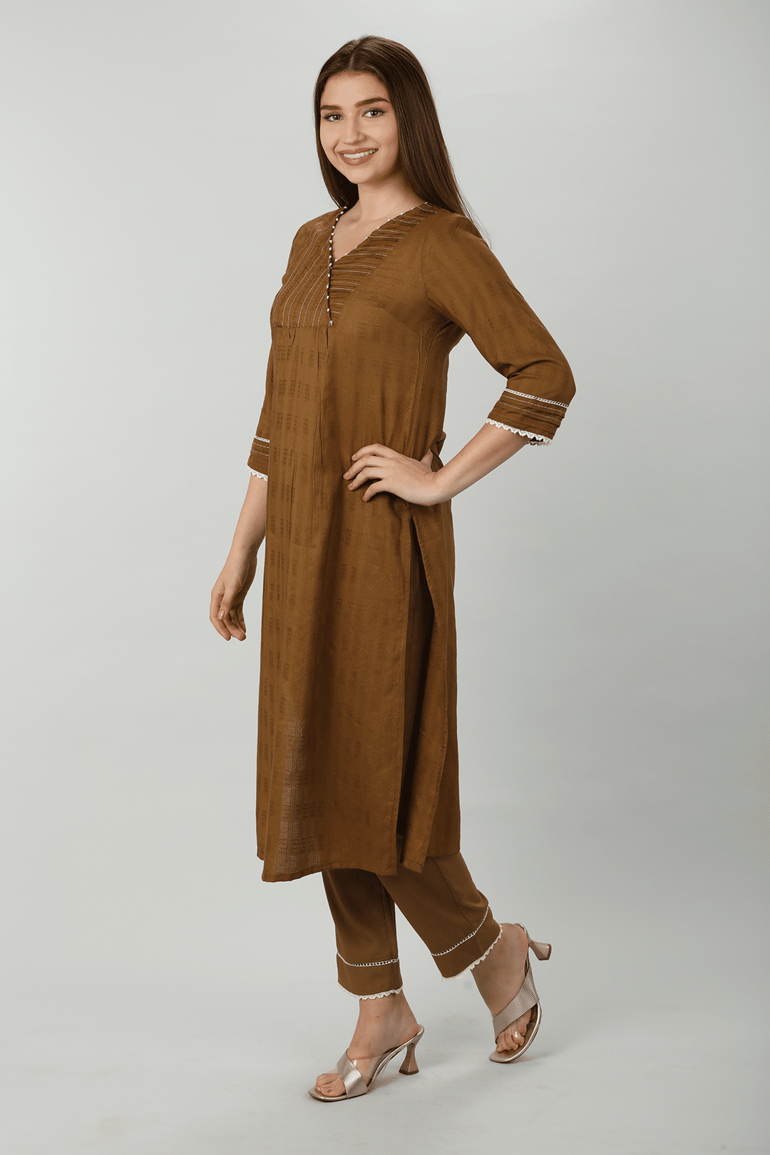 Jacquard Pintuck Kurti