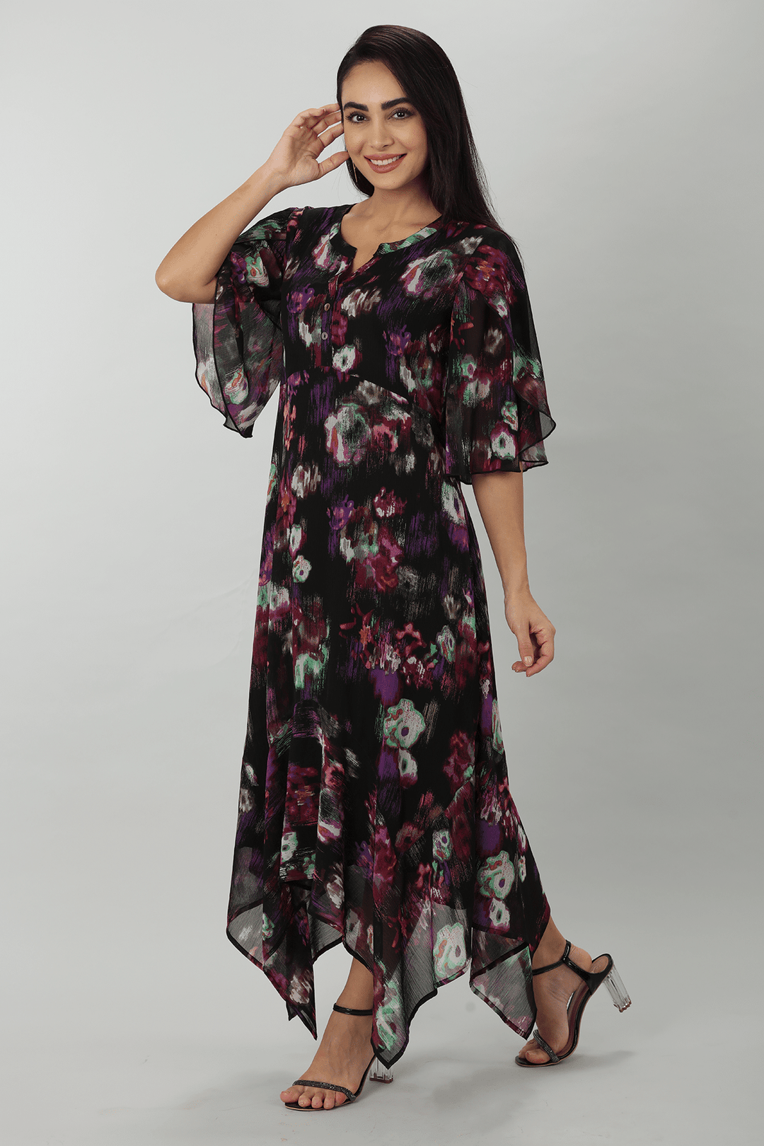 Black Orchid Chiffon Dress