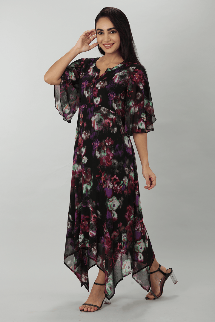Black Orchid Chiffon Dress