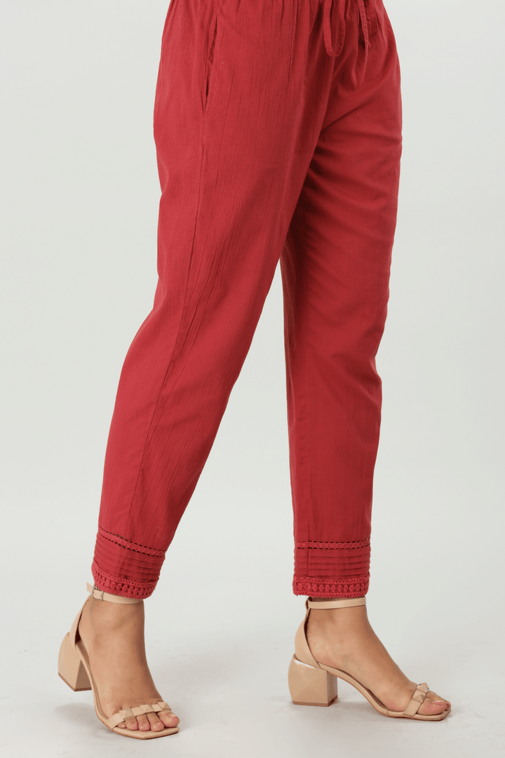 Brick Red Crepe Palazzo