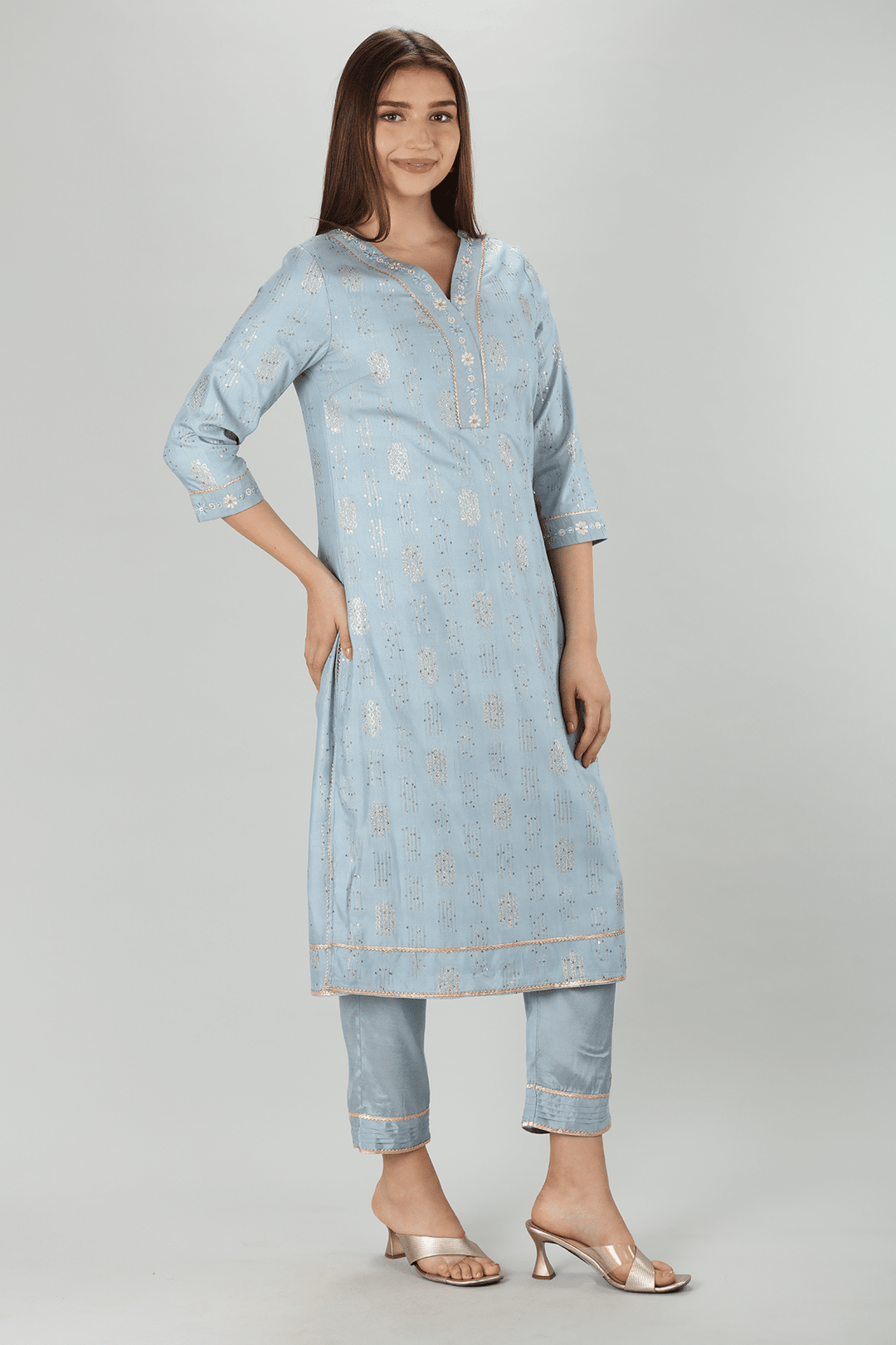 Radiant Blue Embellished Kurti