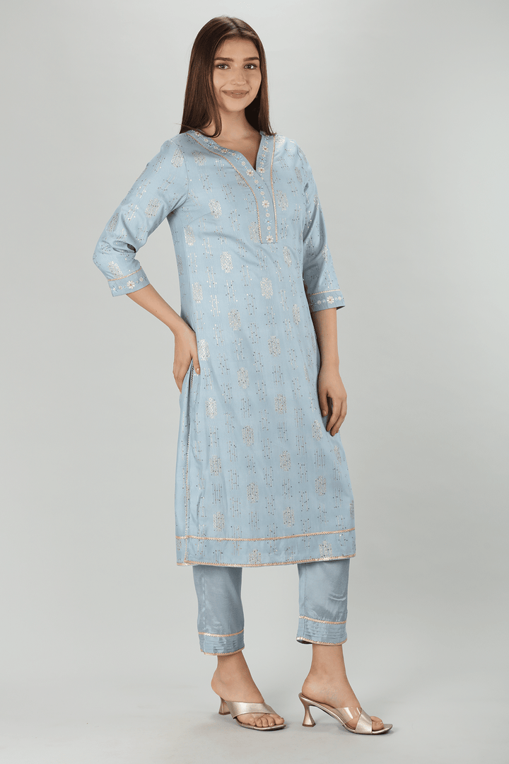 Radiant Blue Embellished Kurti