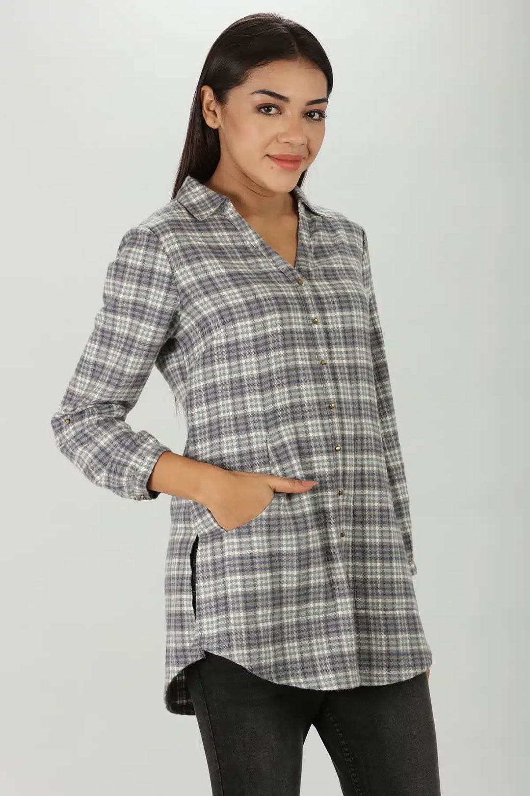 Grey Plaid Shirt
