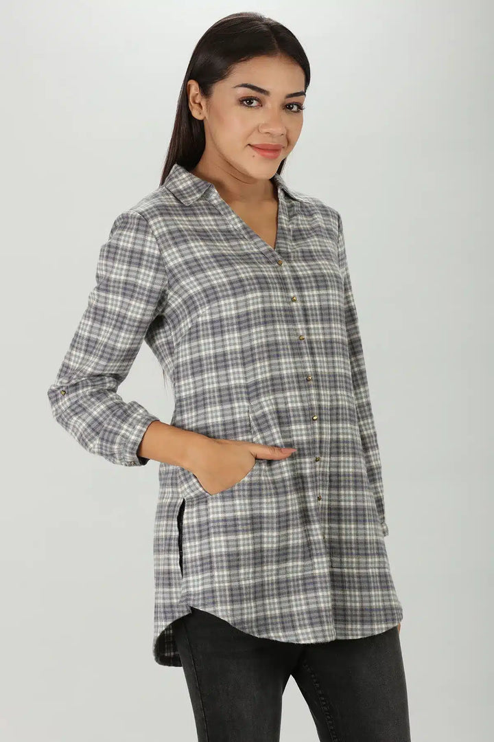 Grey Plaid Shirt