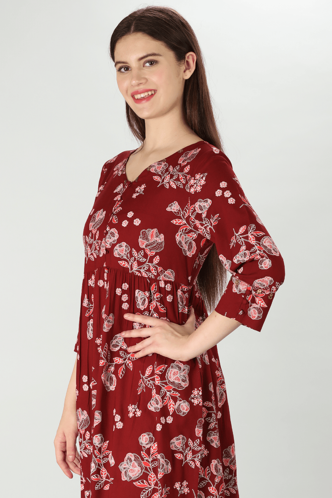 Rayon V-Neck Kurti