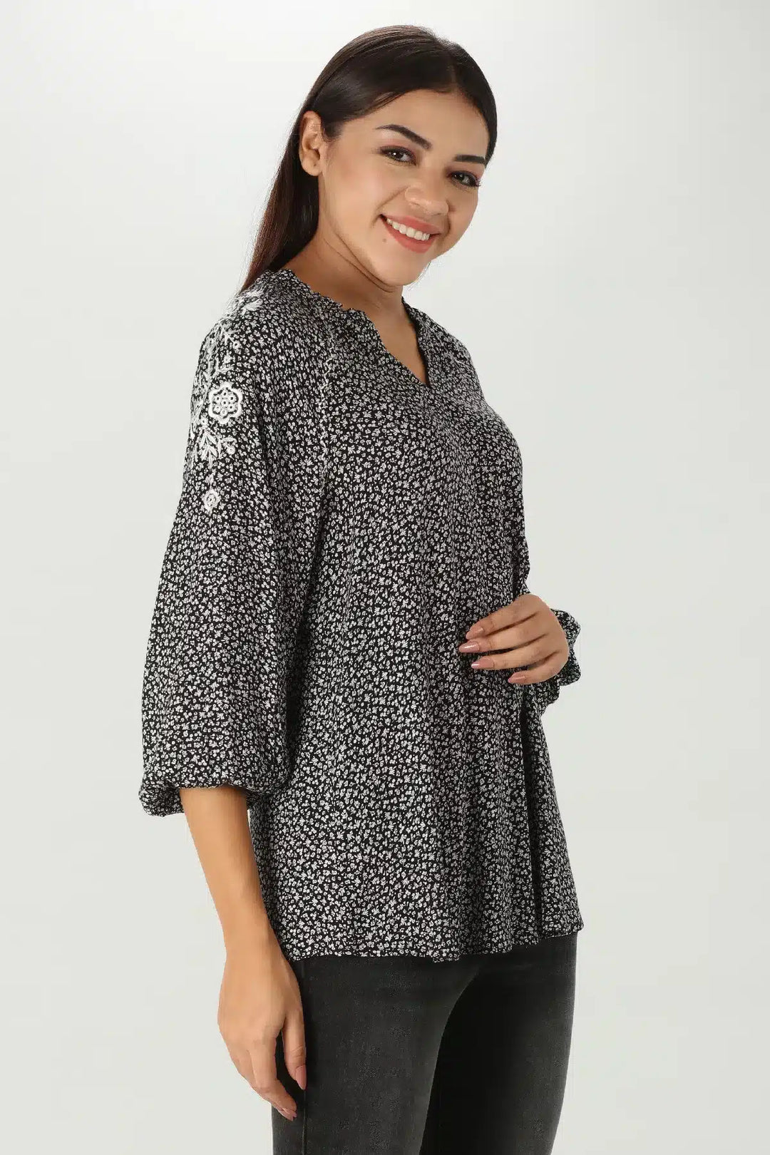 Embroidered Rayon Top