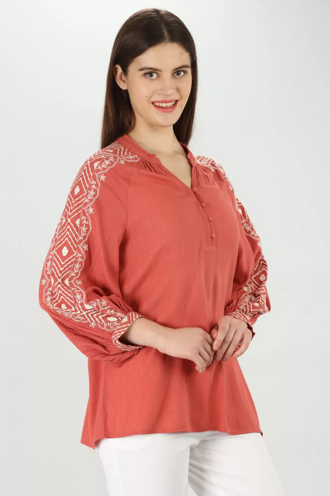 Rayon Mandarin Top