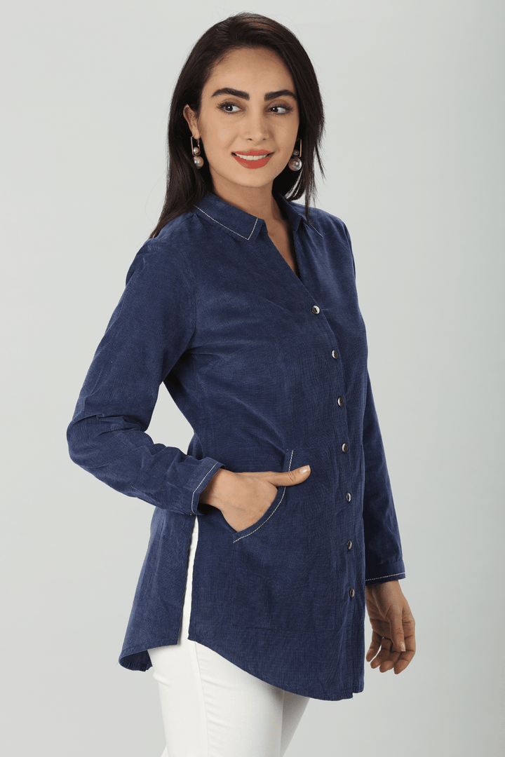 Navy Corduroy Shirt