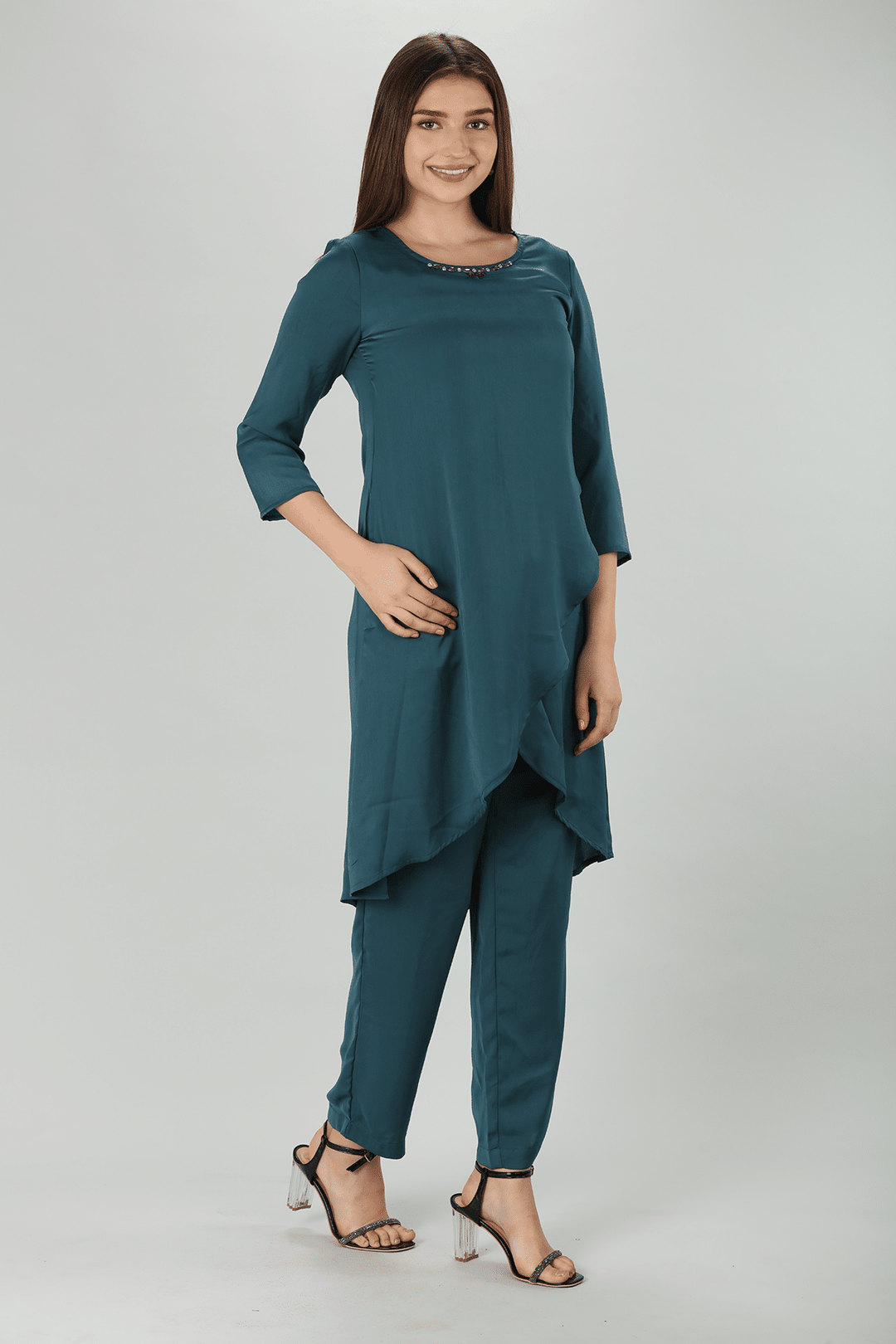 Solid Teal Kurti