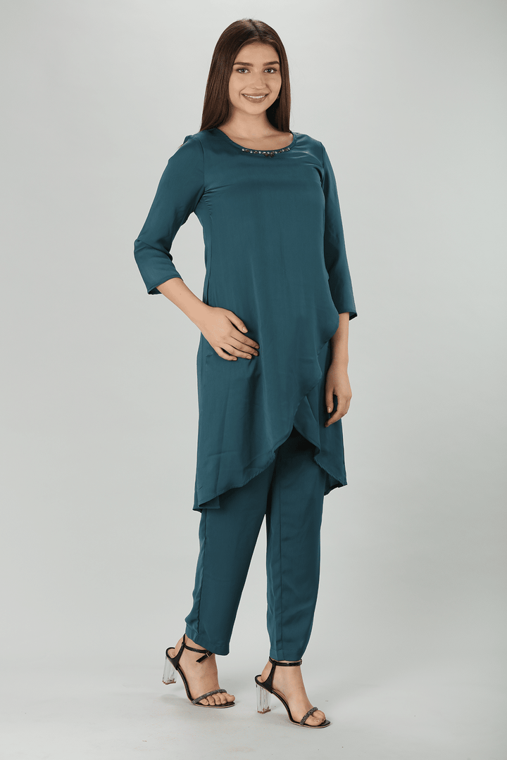 Solid Teal Kurti