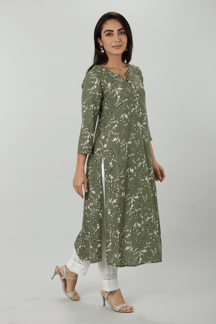 Green Bliss Rayon Kurti