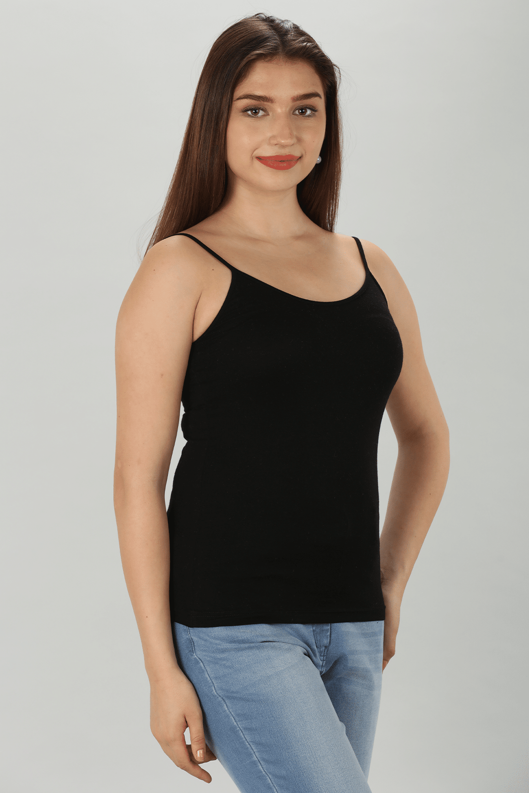 Black Solid Camisoles