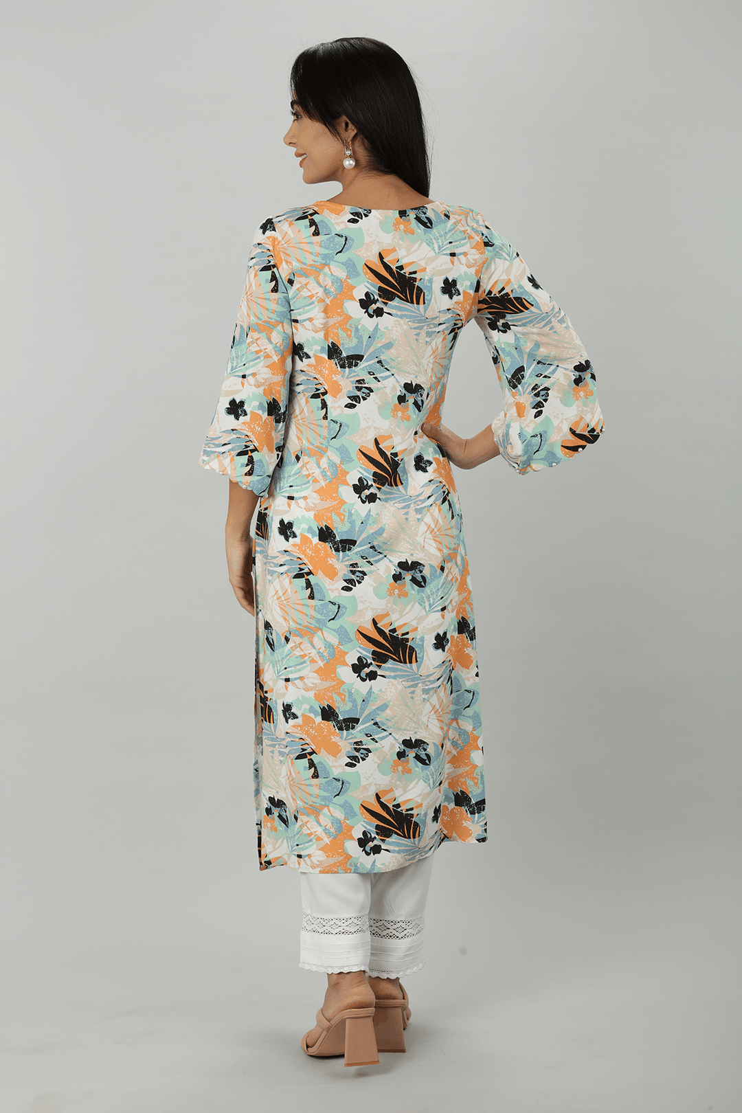 Blue Print Rayon Kurti