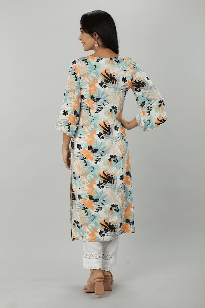 Blue Print Rayon Kurti