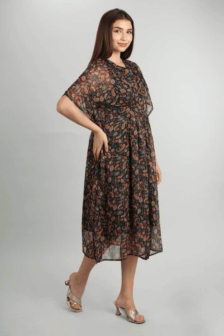 Brown Printed Kaftan
