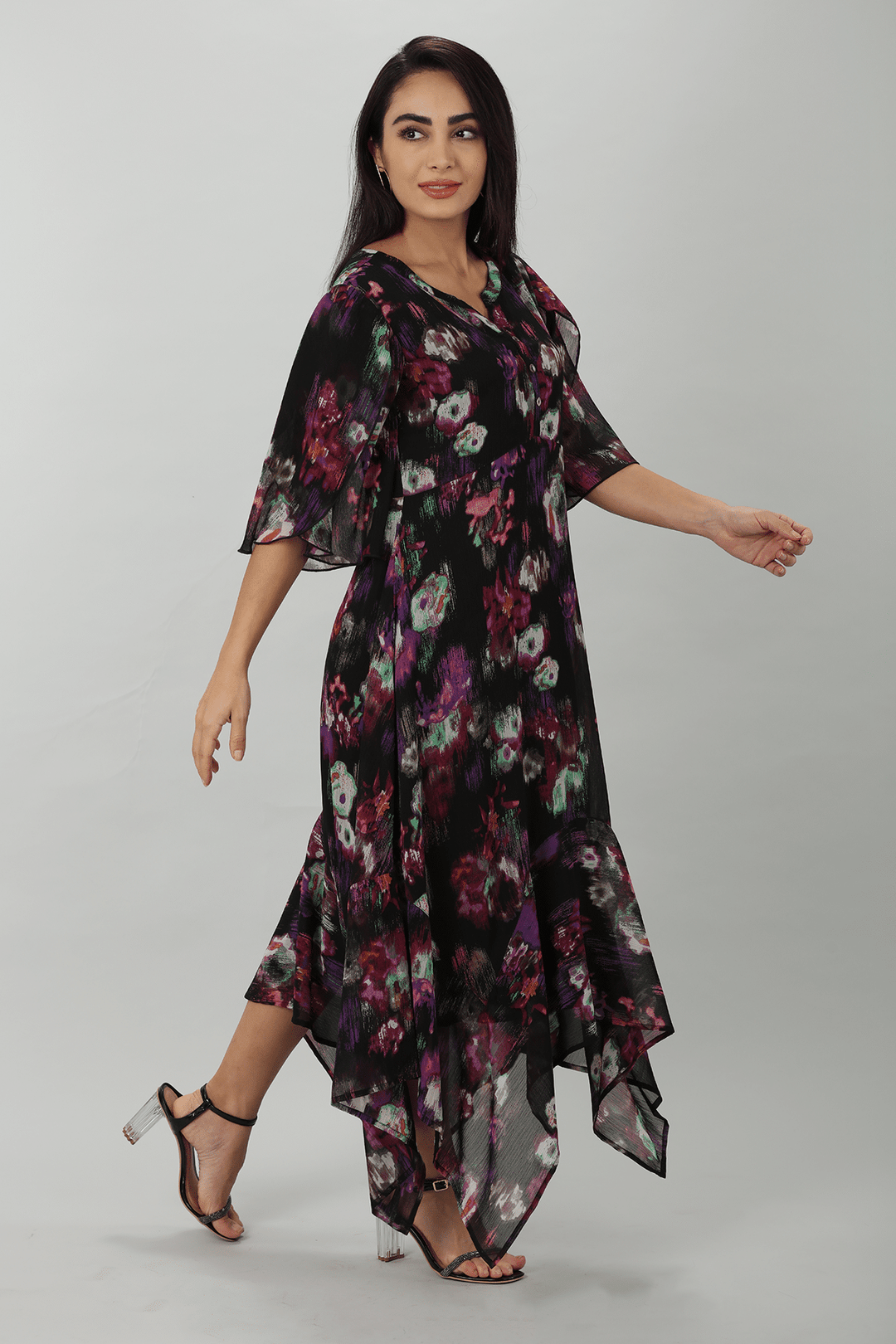Black Orchid Chiffon Dress