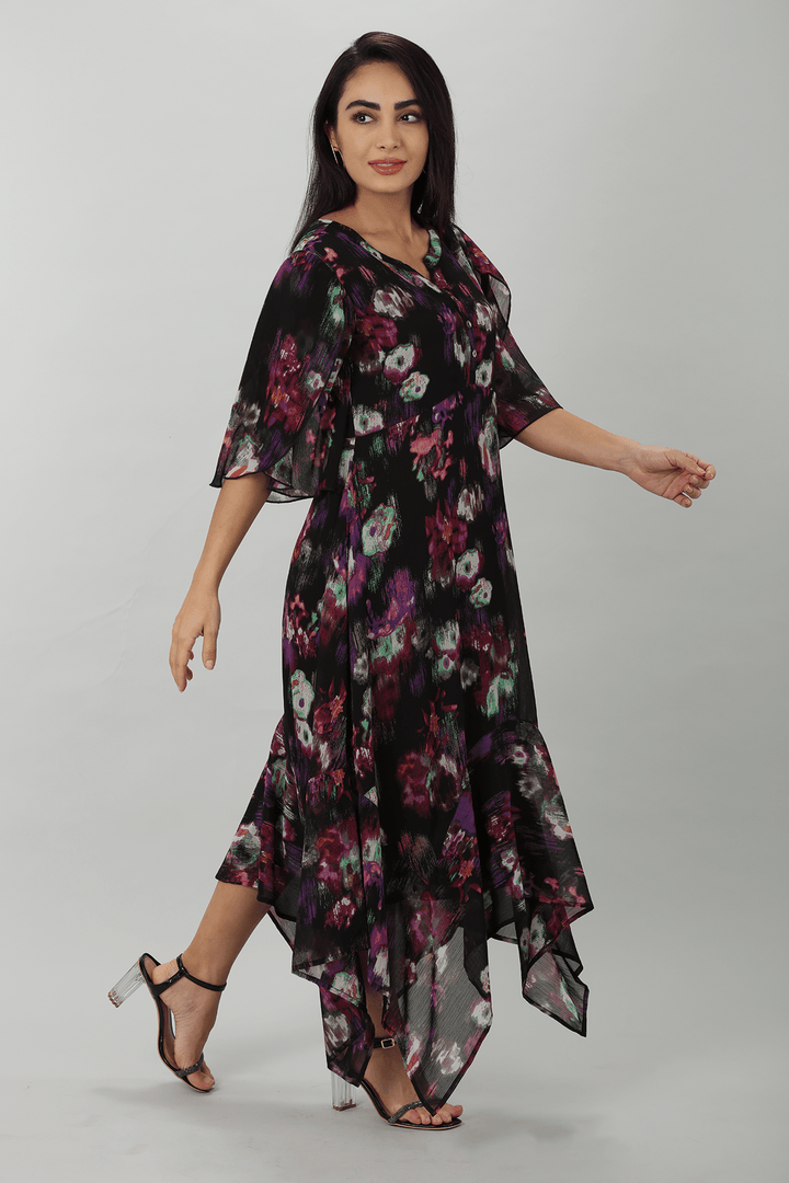 Black Orchid Chiffon Dress