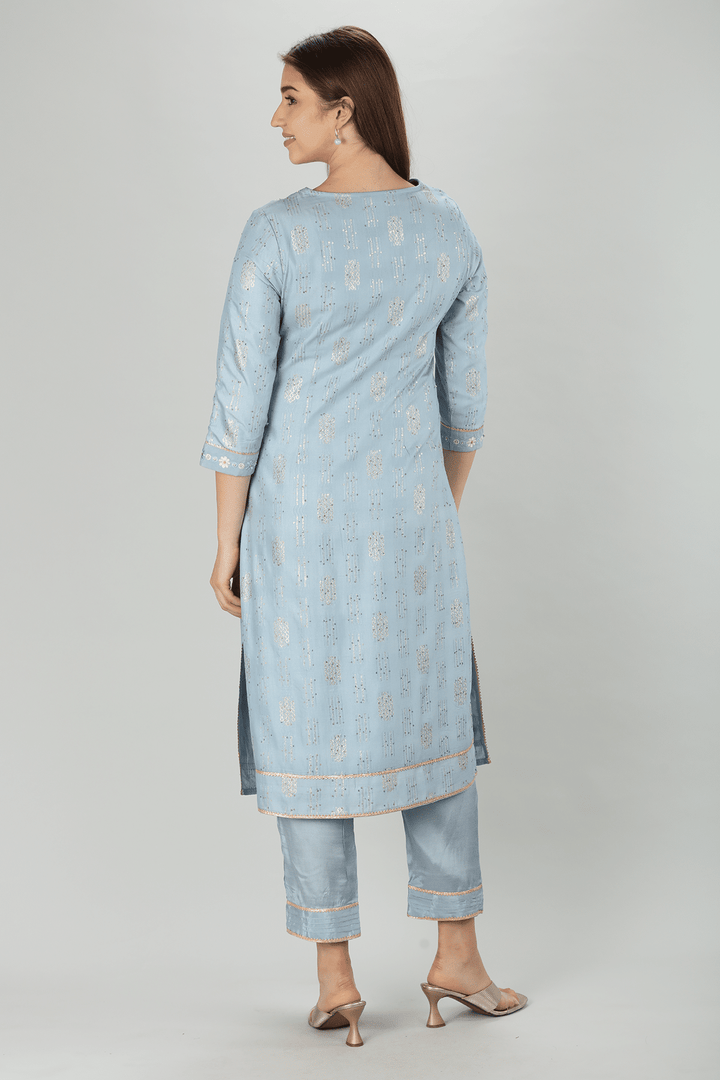 Radiant Blue Embellished Kurti