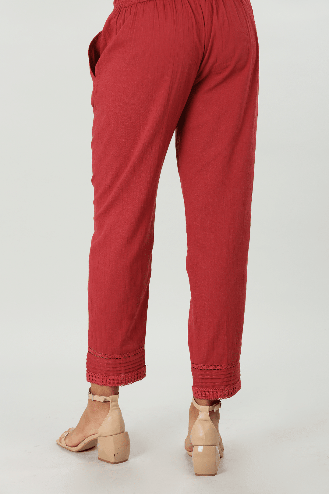 Brick Red Crepe Palazzo