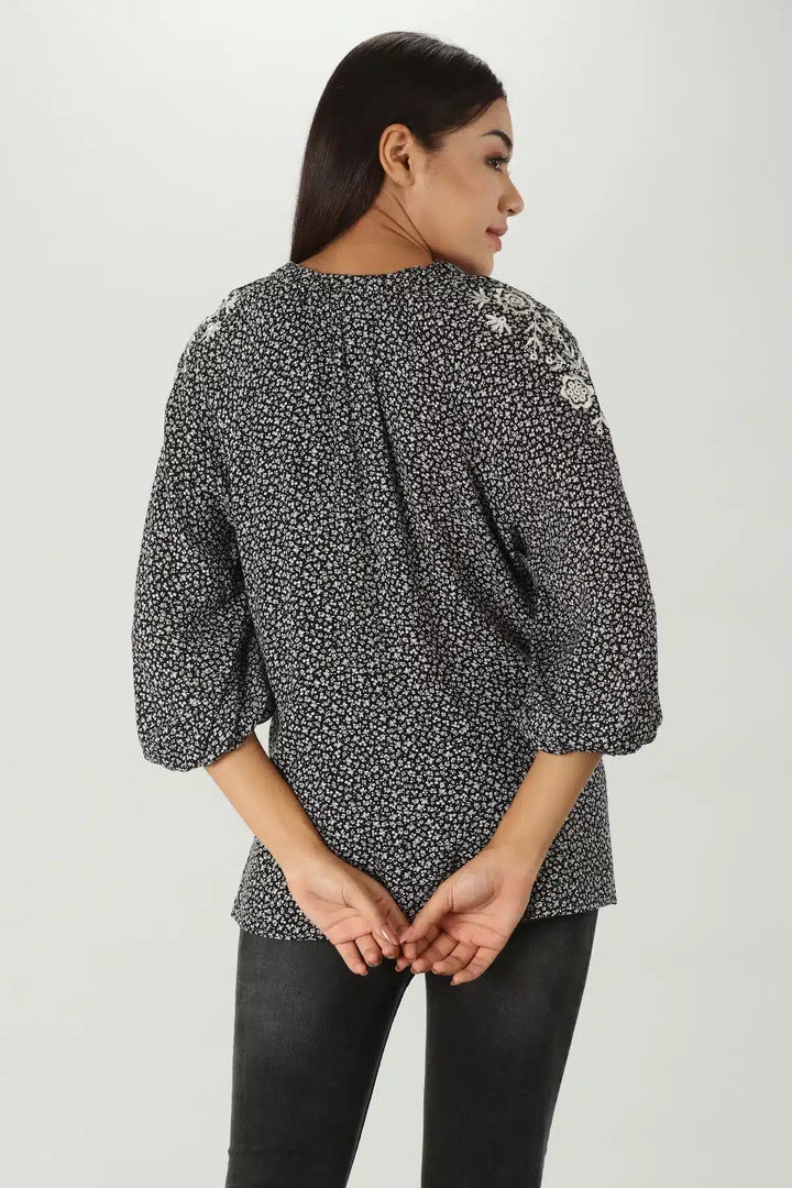 Embroidered Rayon Top