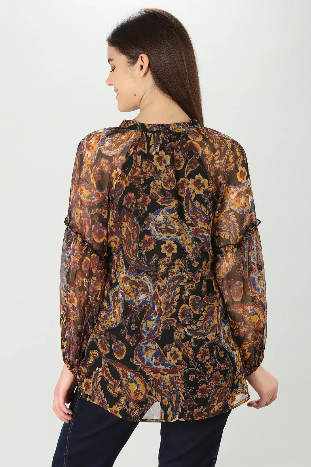 Brown Floral Printed Top