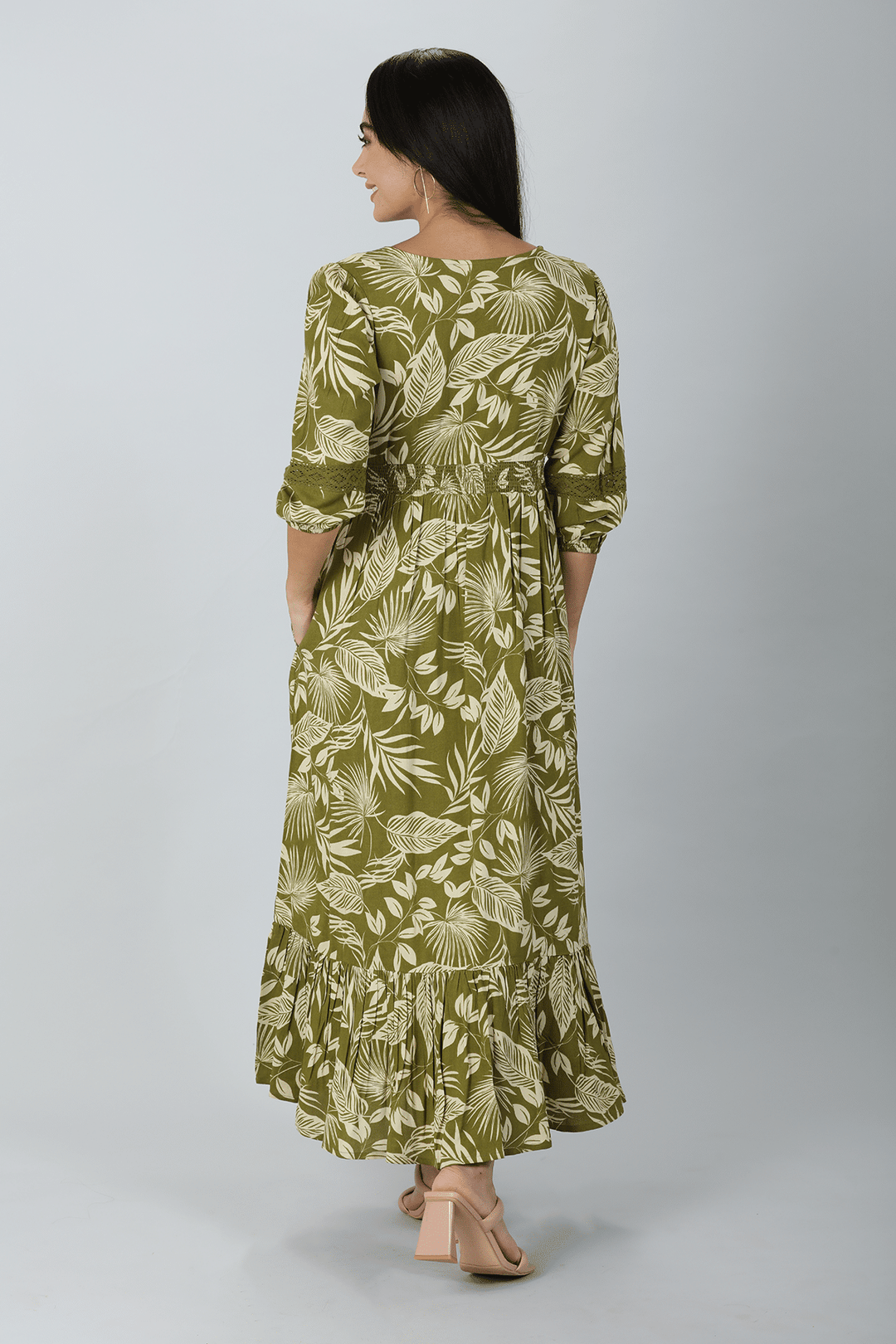 Laurel Green V-Neck Dress