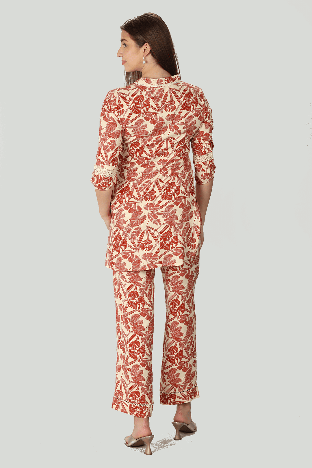 Orange Rayon Co-Ord Top