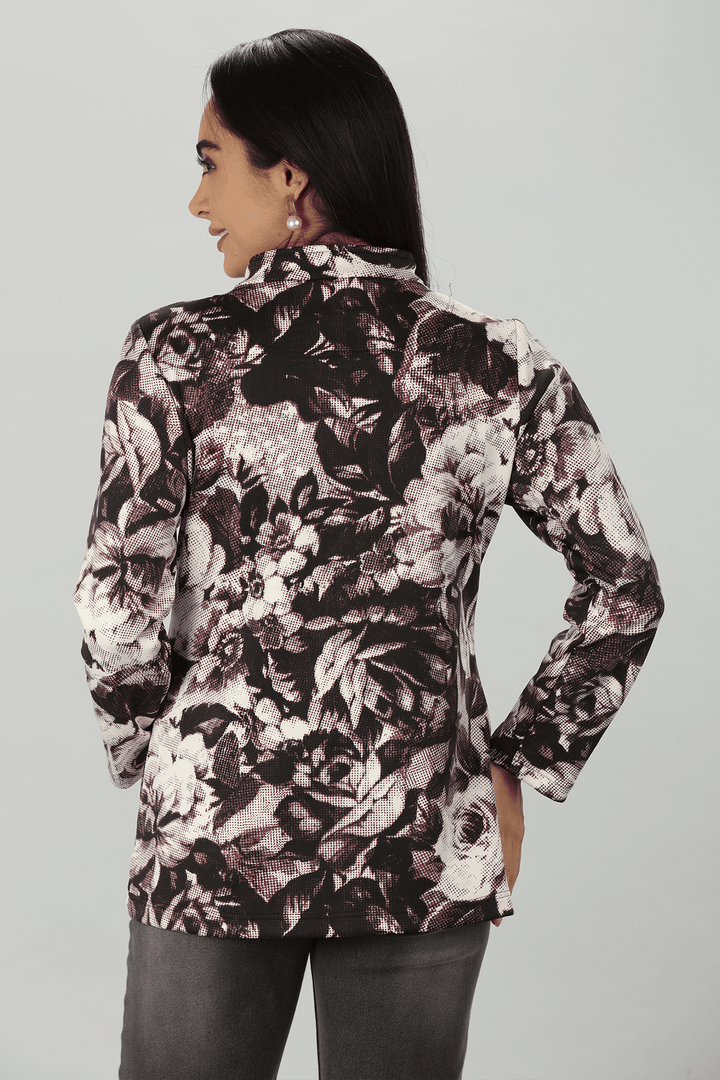 Dark Brown Printed Jacket