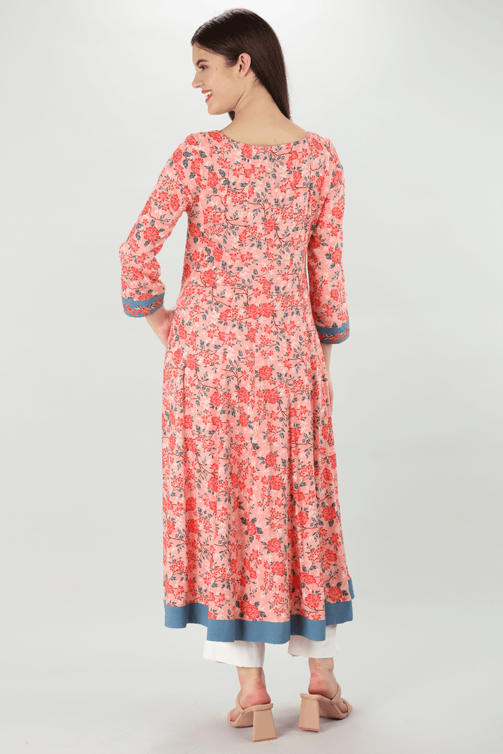 Pink Embroidered Kurti
