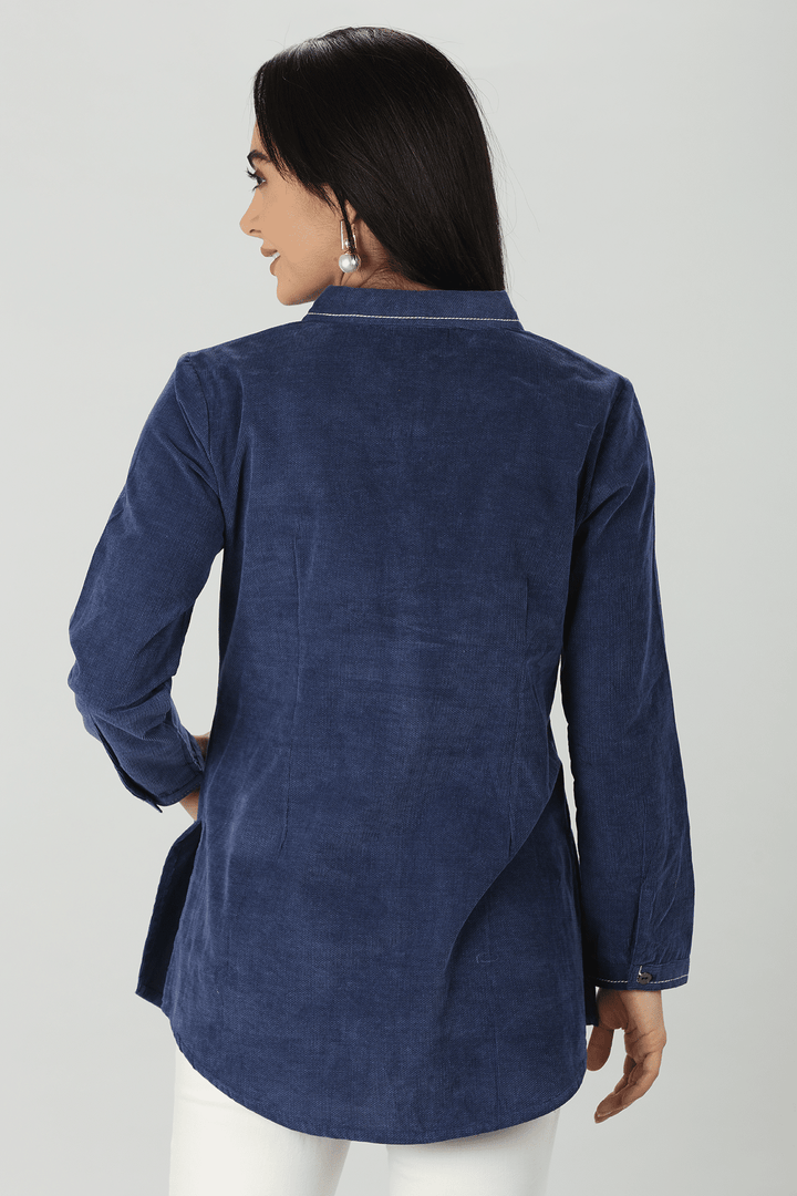 Navy Corduroy Shirt