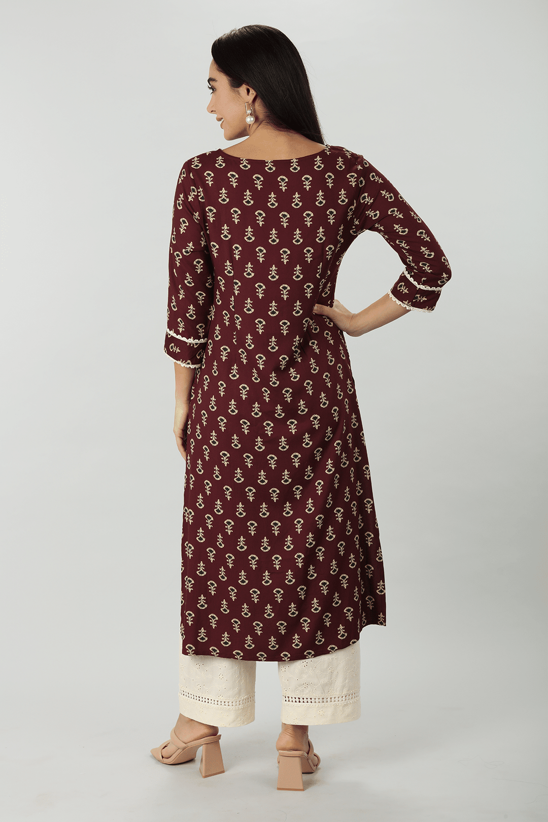 Brown Printed Kurti