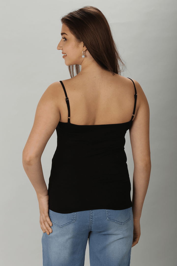 Black Solid Camisoles