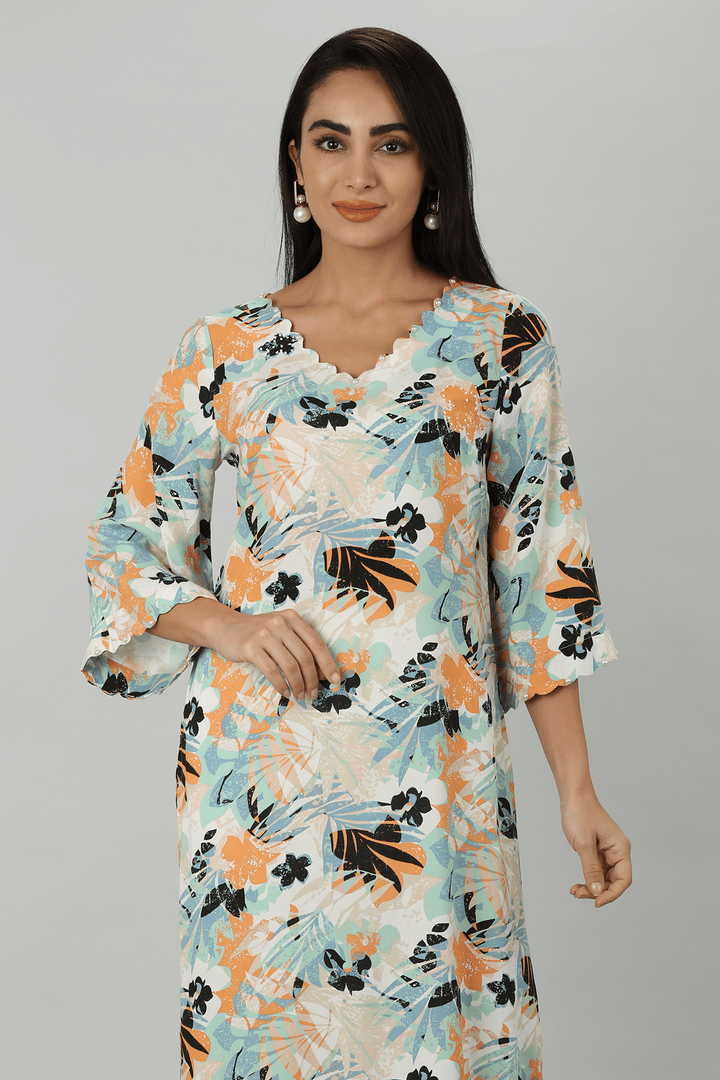 Blue Print Rayon Kurti